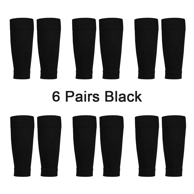 6 Pairs Compression Football Socks Cover Compression Leg Warmers Sweat Absorption Calf Socks Running Cycling Football Protectors