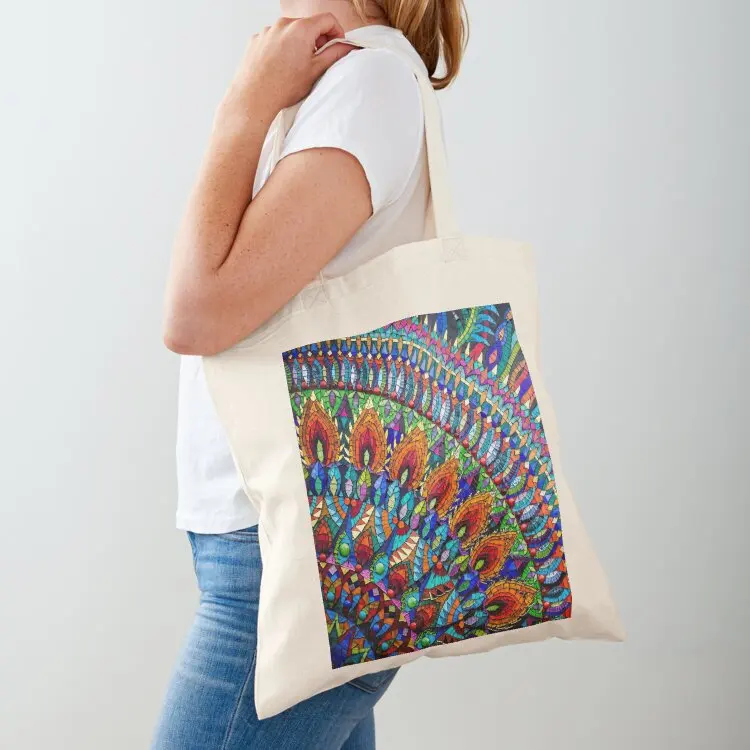 

Colourful Glass Mosaic Mandala Tote Bag reusable shopping bag Shopping bags shoping bag Beach