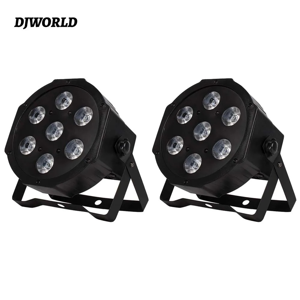 Imagem -02 - Flat Par Light com Controlador Dmx Efeito de Iluminação Profissional dj Disco Clubes Party Stage Light 7x18w Led Rgbwa Mais uv Pcs