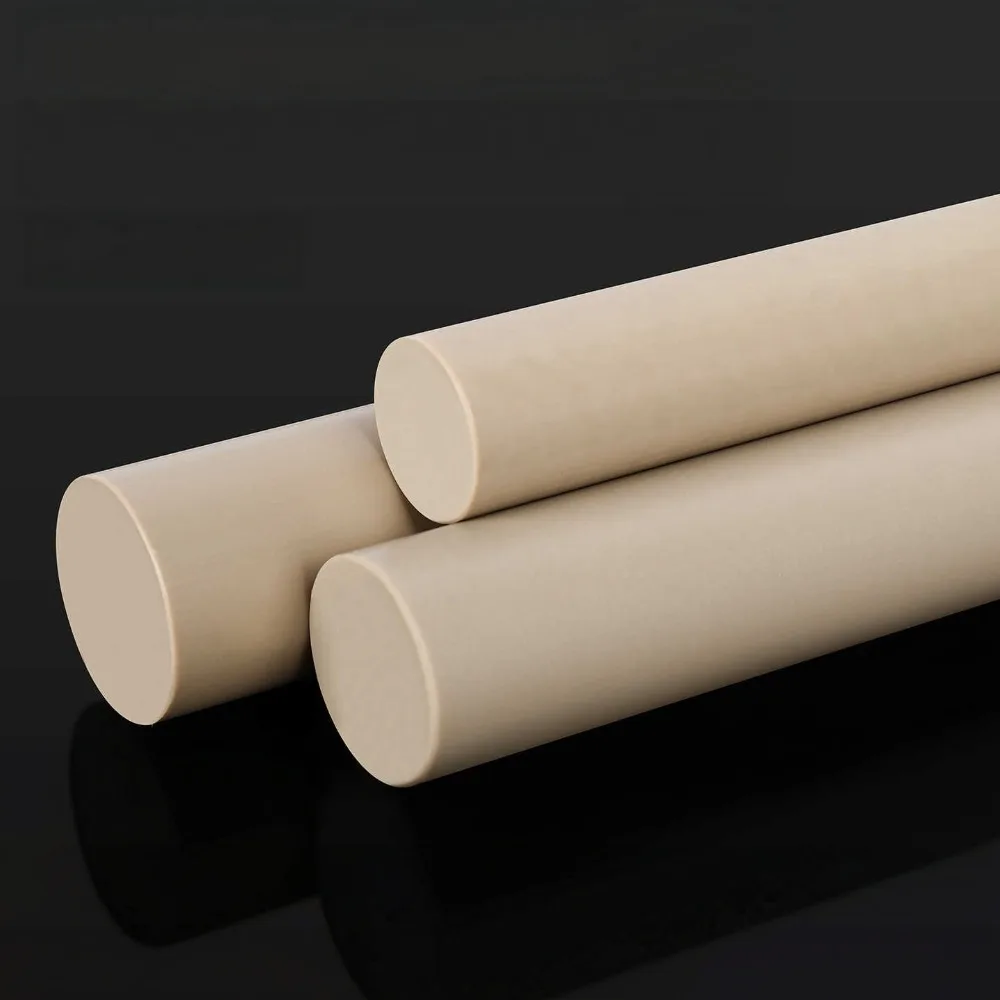 1Pcs Polyetheretherketone Solid Round Bar, High Temp Resistant Natural PEEK Rod, Diameter 6-60mm Available in 200-500mm Length