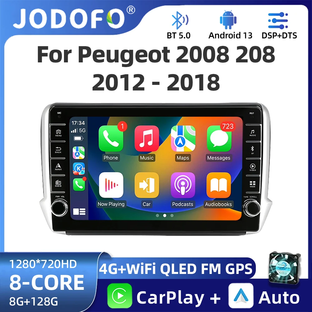 

Android 13 Navigation Multimedia Player For Peugeot 2008 208 Series 2012 2013 2014 - 2018 Carplay Auto Stereo BT video Car radio