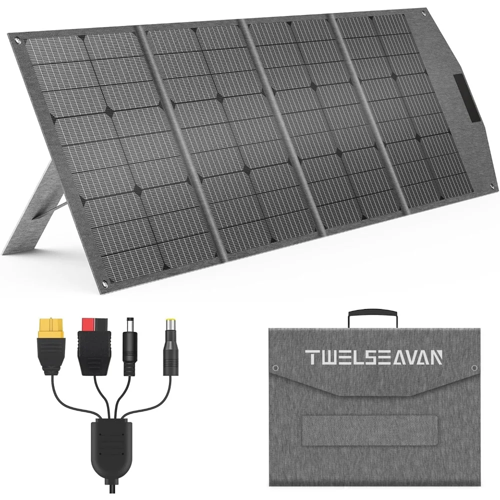 

120W Portable Solar Panel for Power Station, 23.5% Efficiency ETFE Foldable Solar Charger with Adjustable Kickstands