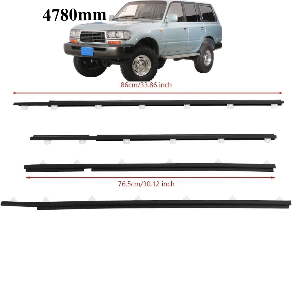 

86 см 76,5 см 4 шт. внешний уплотнитель дверного ремня для Short Land Cruiser FJ80 HZJ80 4780 мм 1988-1992 68210-60010 Не подходит для длинных