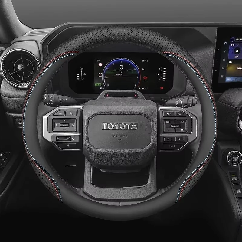 For Toyota Anti Slip Leather Steering Wheel Cover Fit CHR Camry Corolla Yaris Cross Rav4 Sienna Crown 2015-2026 Accessories