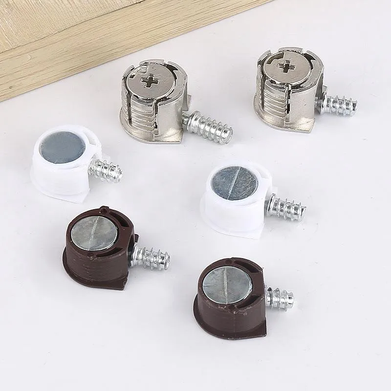 10Sets Connector Invisible Cabinet Furniture Black Cabinets Cupboard Screw Fastener Bracket Holder Iron Screws Hidden Connectors