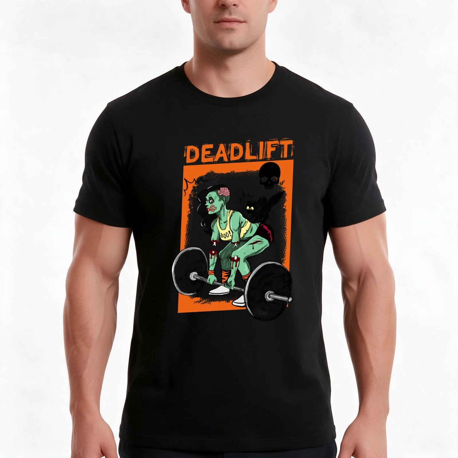 Deadlift skull girl gymer T-Shirt Summer Casual Cotton Tee Oversized Streetwear Tops Vintage Graphic Print Unisex Men Women