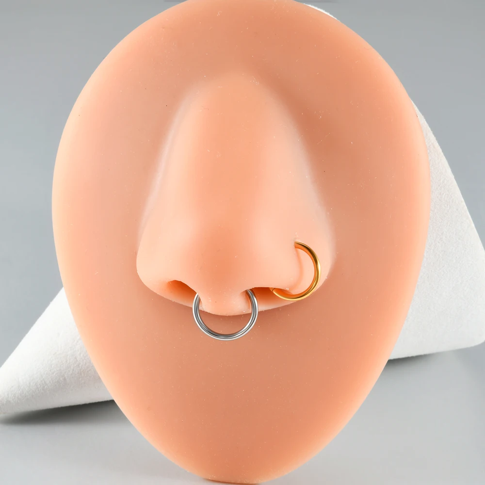 1/5PCS Simple Surgical Steel Round Nose Septum Lip Clicker Ear Lip Nose Cartilage Helix Daith Tragus Conch Earring 5/6/7/8mm