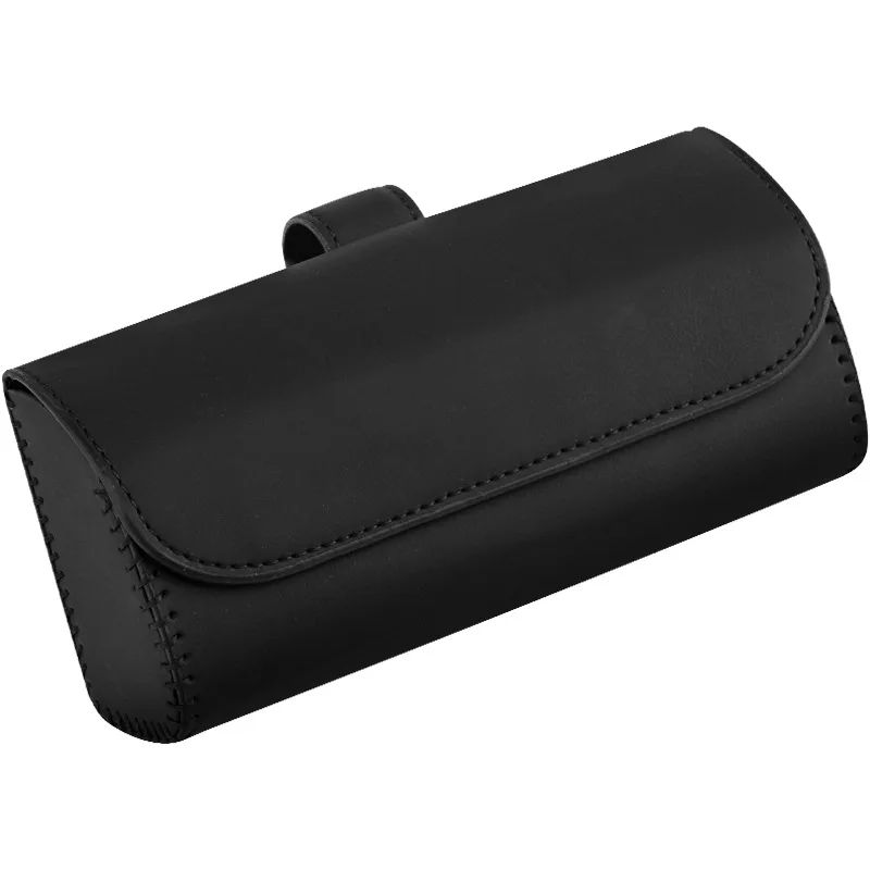 Car Sun Visor Sunglasses Case Clip Hanger Magnetic Fastener Sunglasses Holder PU Leather Flannel Storage Box Eyeglasses Holder