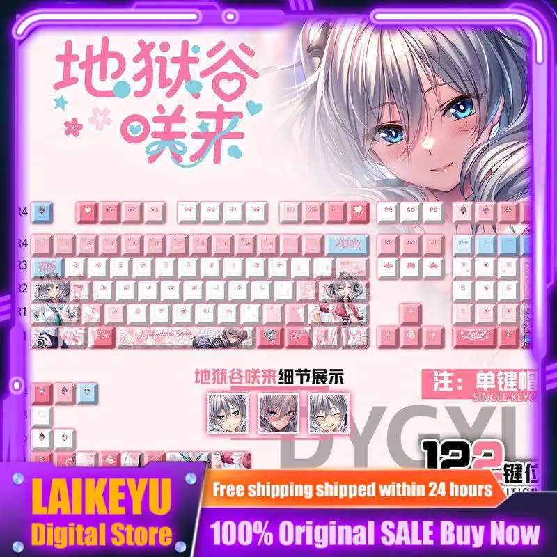 Saki Tsurugaya Come Here Anime Theme Keycaps Pbt Mechanical Keyboard Pc Gaming Keyboard Accessories Collect Gifts Custom Keycap