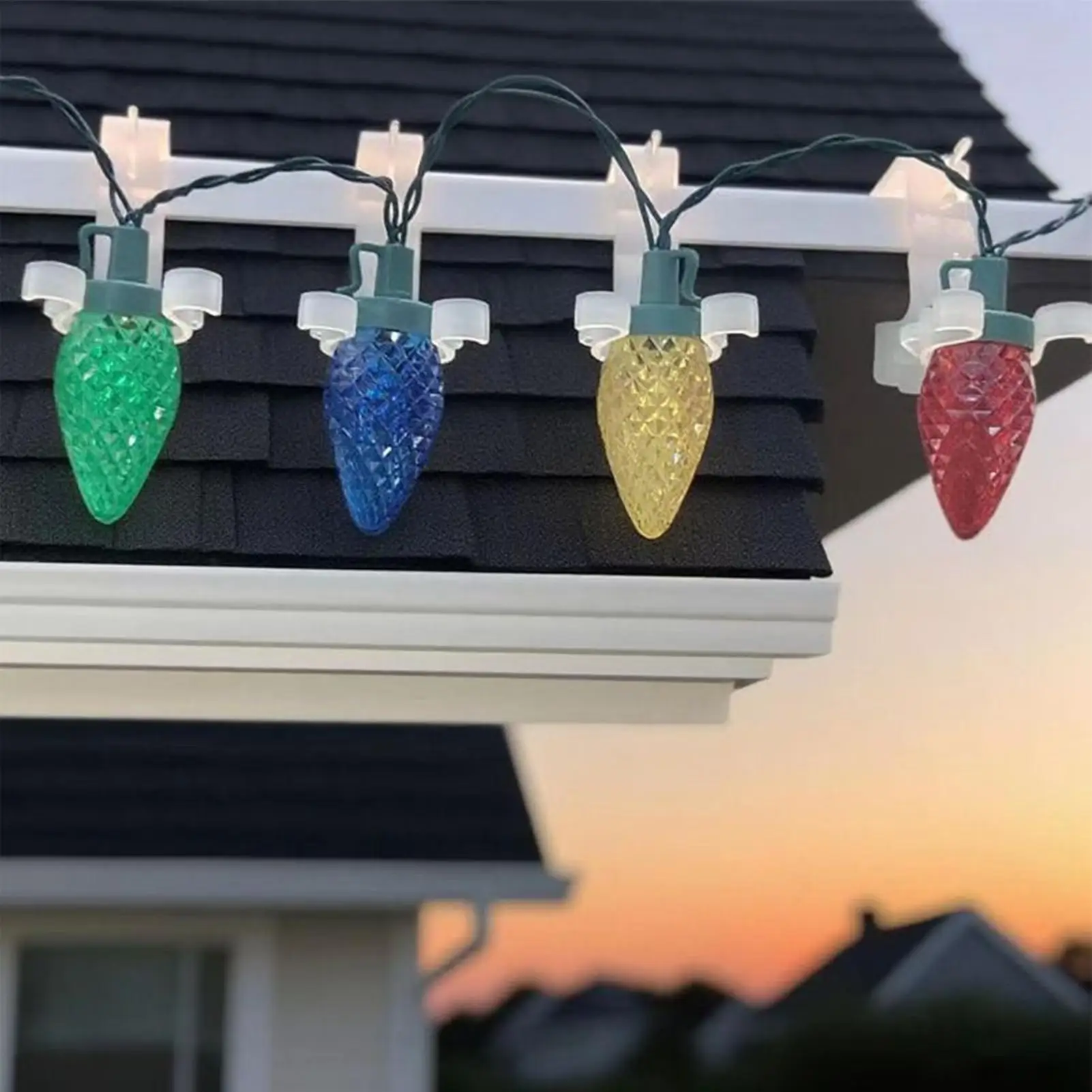 Christmas Light Gutter Clips 10-Piece Holiday Light Clips For Outdoor Shingle Weather-Resistant Silicone Lamp Hanger For Deck