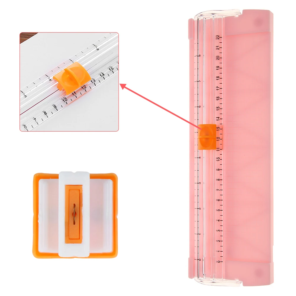 Paper Blade Cutter Spare Knife Portable Paper Slicer Metal Blade Sliding with Automatic Security Safeguard for A4 Paper Cutting