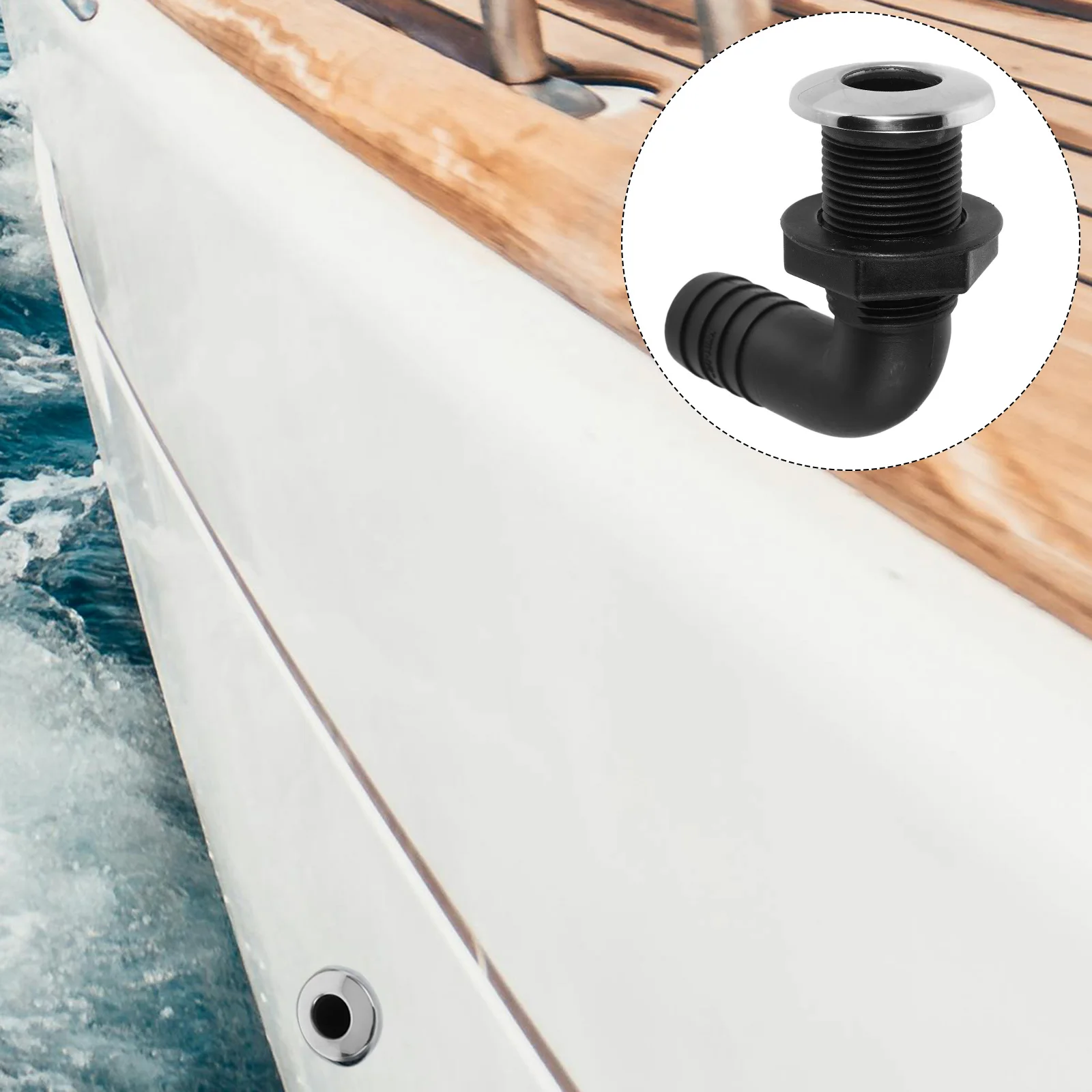 

Boat Scupper Drain Valve Thru-Hull Connector Waterproof Wear-Resistant Deck Drain Adapter For Bilge Hull Sewage Outlet