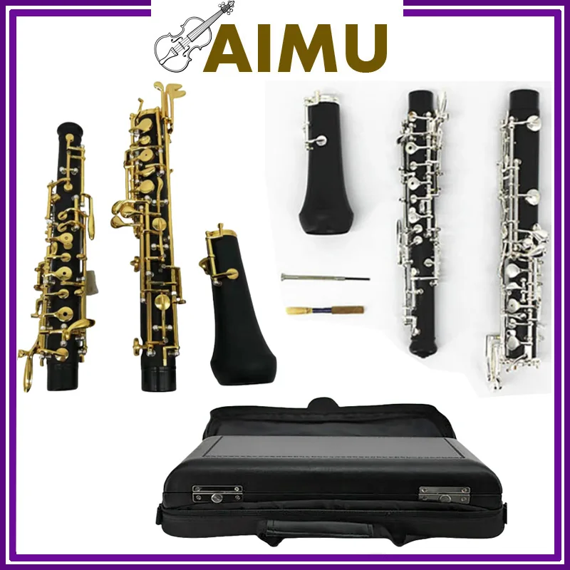 Professional Full/Semi Automatic Oboe C key Ebonite/Ebony Body Silver/Gold Plated Keys Oboe Good sound Free Case Bag Accessories