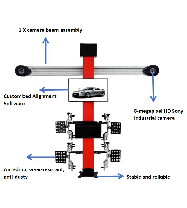 3D Wheel Alignment Equipment HD-Industrial Camera HD-W7 Garage Max 75kg Wheel Weight 220rpm Balancing High