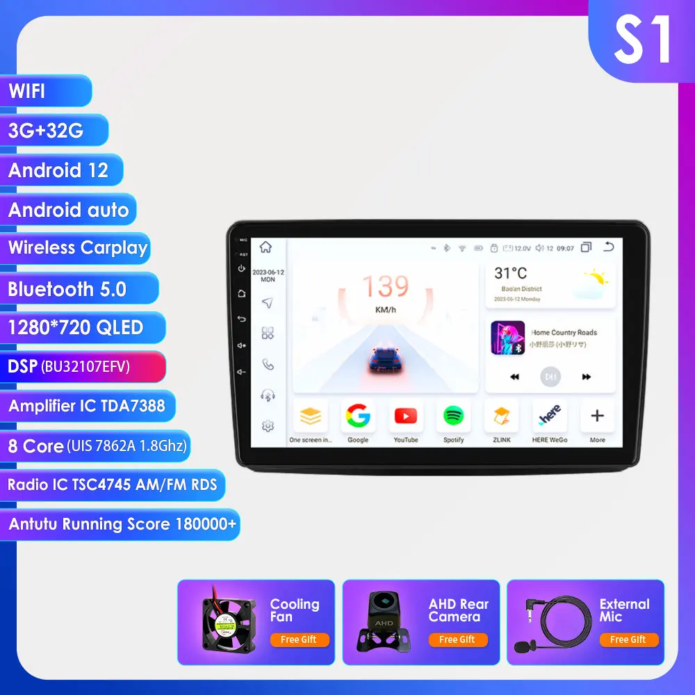 8G 128G Android 14 autoradio voor Fiat Panda 169 2003 - 2012 Intelligent systeem Carplay auto multimediaspeler GPS 4G 7862