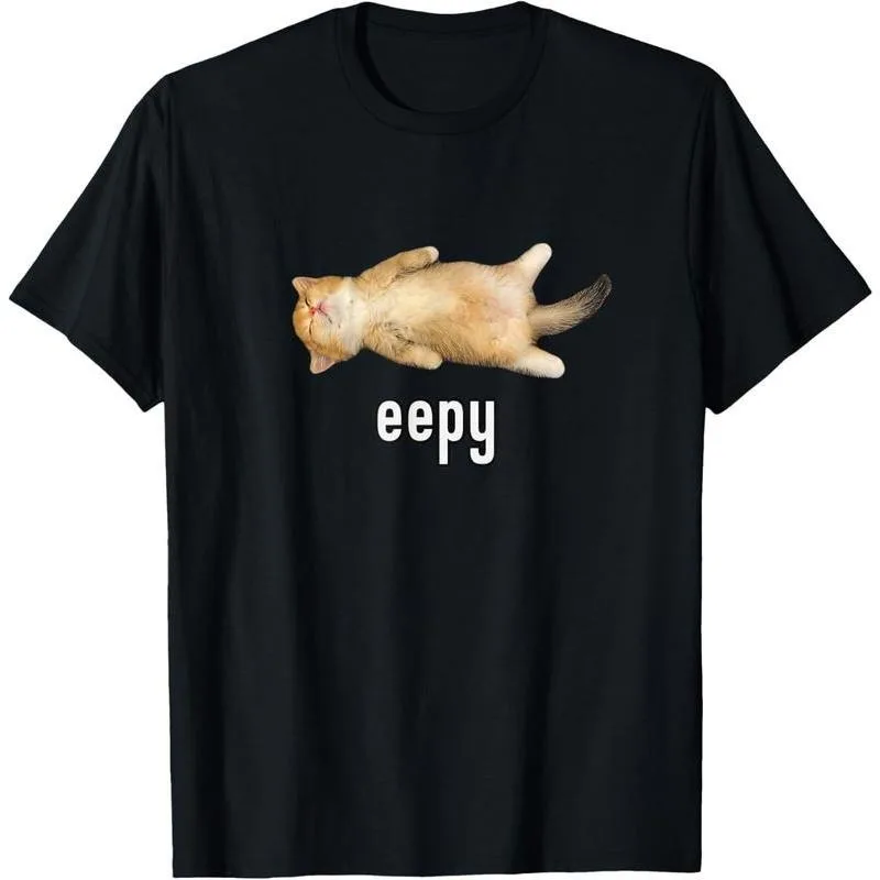 

Eepy Cat T Shirt Funny Graphic Tee Cute Sleeping Kitten Meme Gift for Cat Lovers Casual Summer Short Sleeve Tops S-3XL