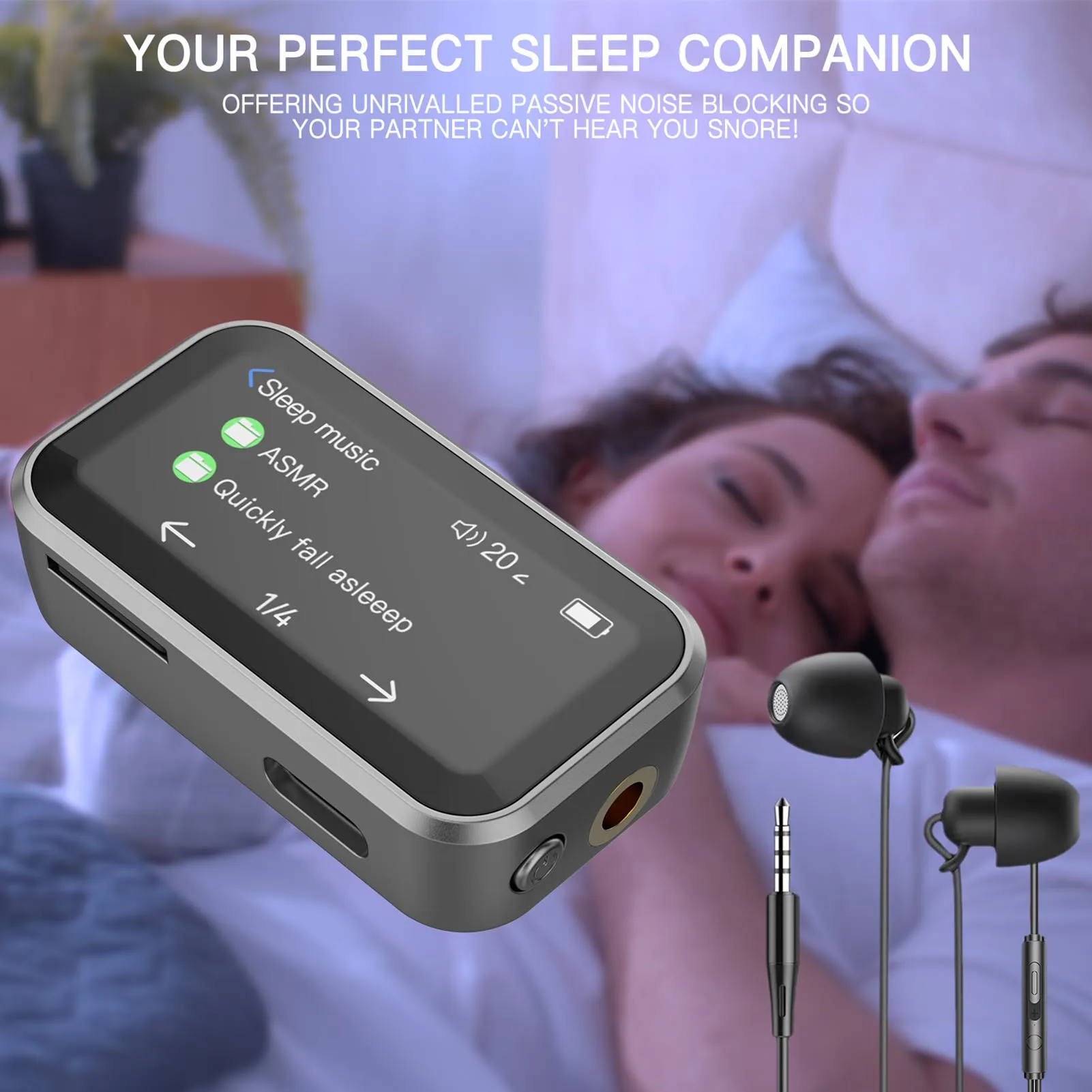 BT MP3 Player BT MP3 Player Portable Back Clip 1.47in Full Touchscreen 32GB HiFi Lossless Music Player Radio Voice Recorder