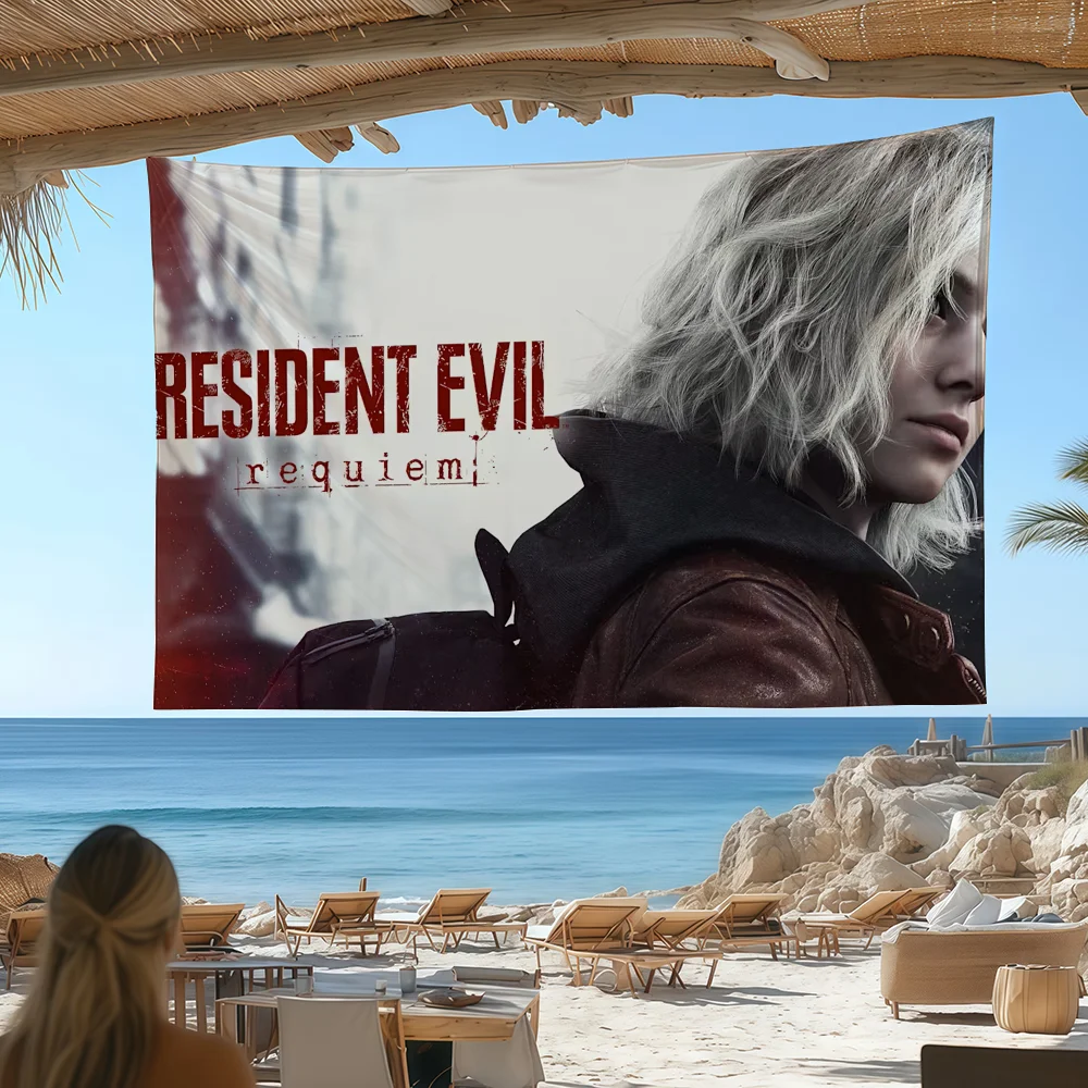 Game R-Resident E-Evil Requiem flag Custom Camping Garden Decor Party Backdrops Wall Art Family Gifts