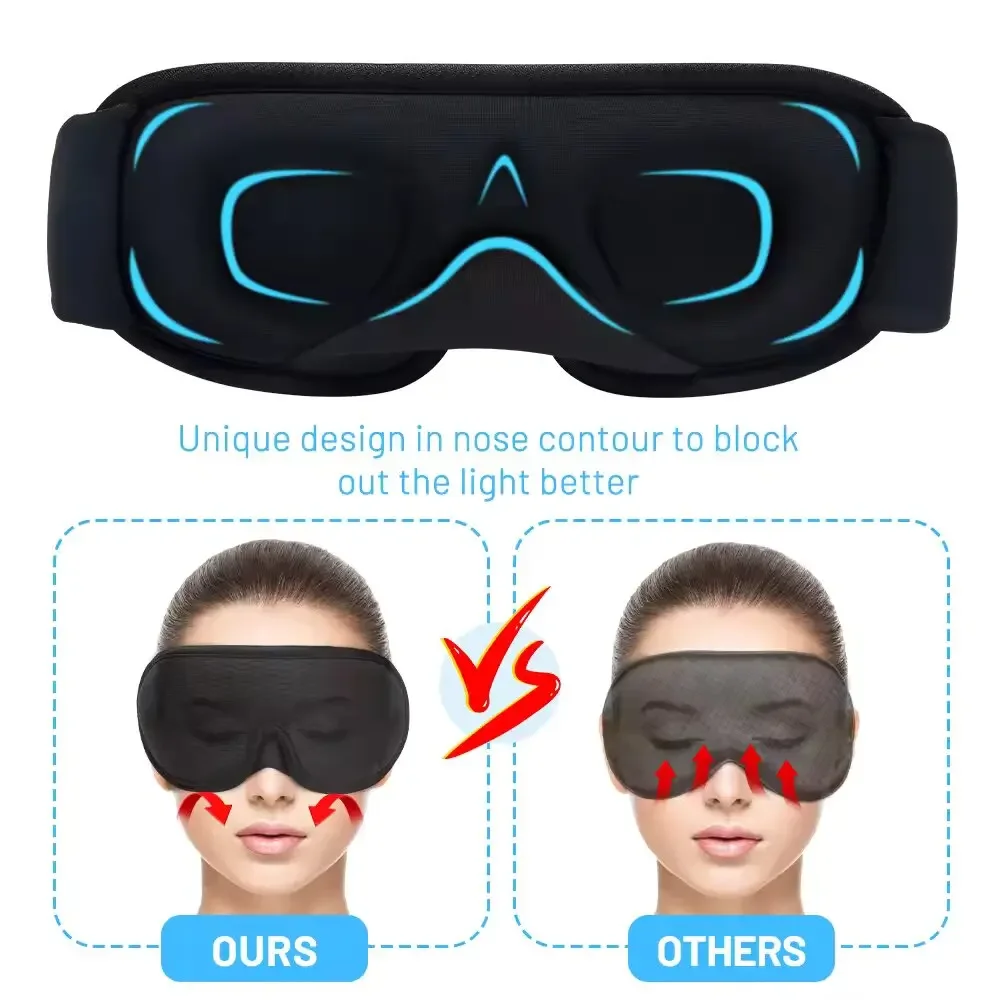 3D-Schlafmaske, Lichtblockierend, Weich Gepolsterte Schlafmaske für die Augen, Slaapmasker, Augenschutz, Schlafhilfe, Gesichtsmaske, Augenklappe – Detail 2