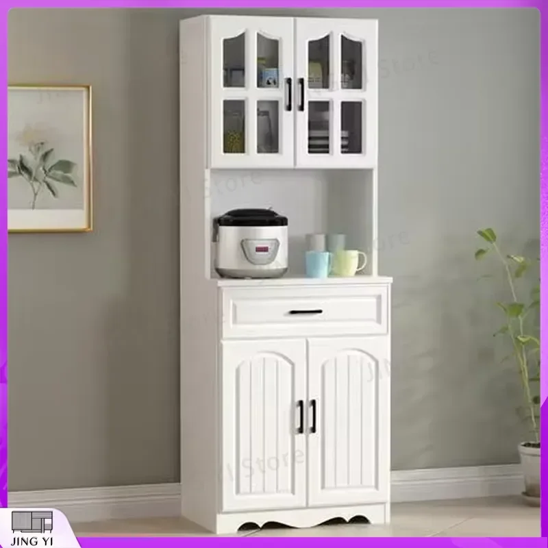 European Style Kitchen Side Cabinet Bowl Storage Cabinet Living Room Dining Room Tea Cabinet Organizer for Utensils Cookware