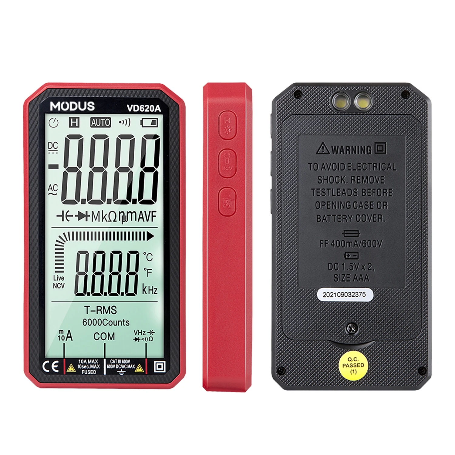 Profesional Smart AC/DC Multimeter Digital Penguji Multimeter Transistor 6000 Counts Rms Meteran Resistansi Suhu Diri