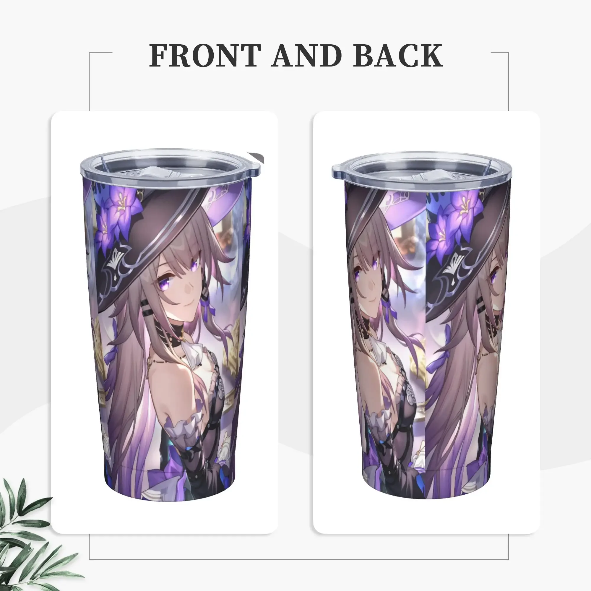 Herta Tumbler Vacuum Insulated Honkai Anime Coffee Cups Stainless Steel School Mug Spill Proof, 20oz