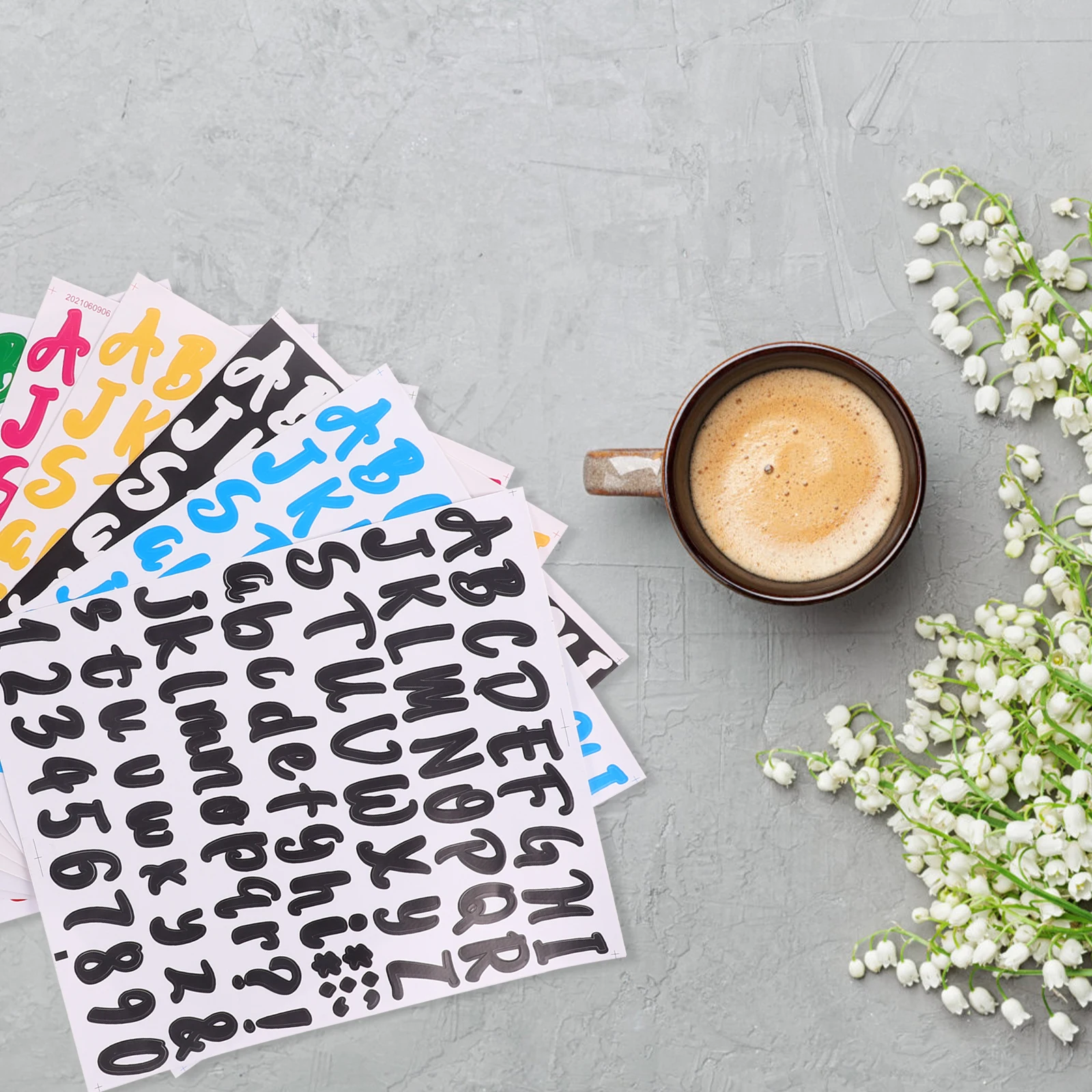 

8 Sheets Colorful PVC Letter Stickers Alphabet Number Mailbox Decals Self-Adhesive Waterproof Doorplate Letters Easy for House