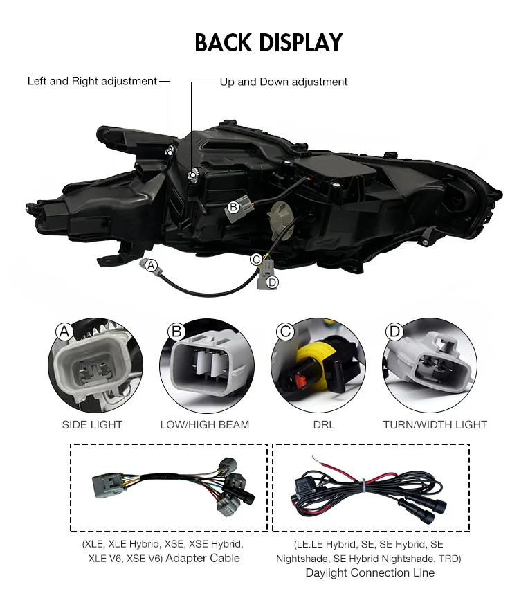 Dk Motion Led Headlight For Toyota Camry 2018-2023 Sedan Head Lamp Front Light