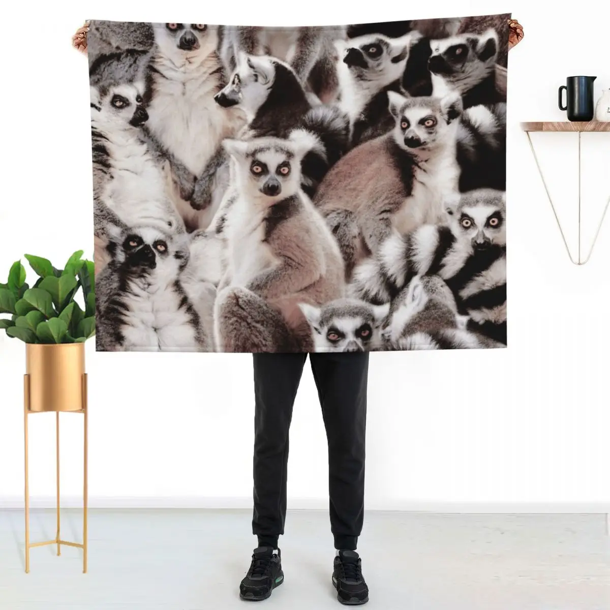 

Lemurs Throw Blanket Year Round Soft Comfortable Blanket for Home