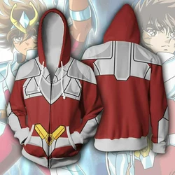Anime Saint Seiya 3D Print Hoodies Men Women Streetwear Oversized Sweatshirts Cosplay Zipper Hoodie Male Tracksuit Man Clothing