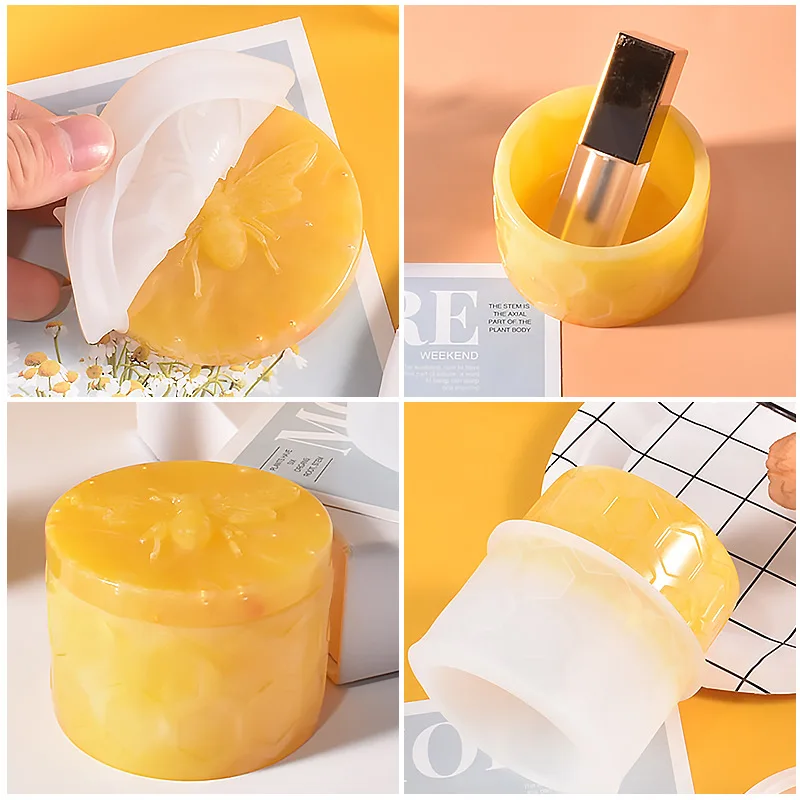 Multi-function Honey Jar Storage Bottle Display Epoxy Resin Silicone Molds Gypsum For DIY Making Findings Epoxy Resin Molds