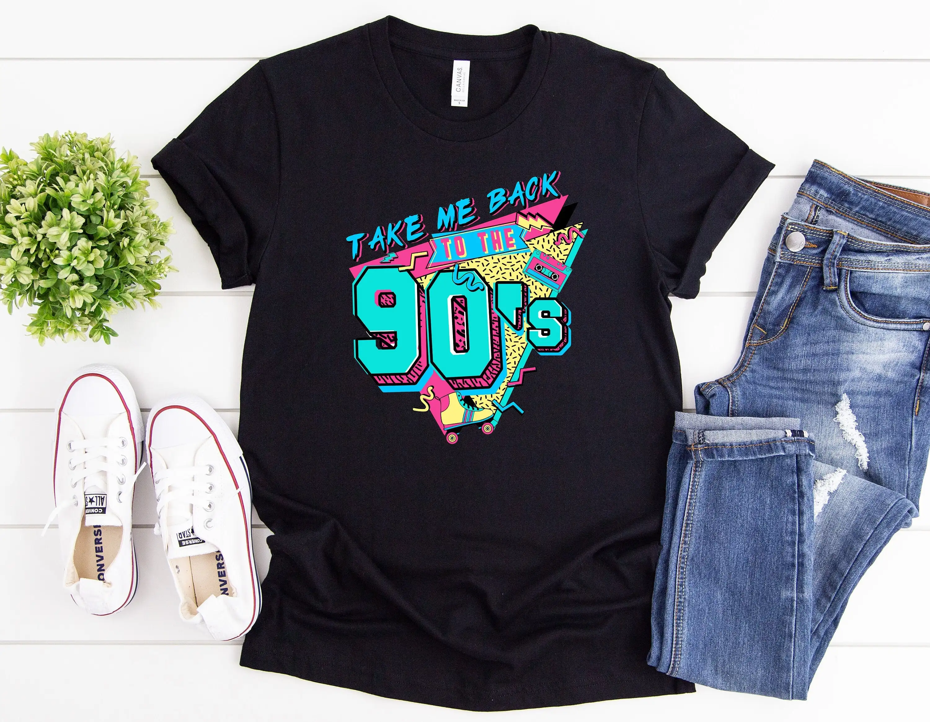 Take Me Back To The 90'S T Shirt Retro Old Funny Day Missing Happy Days 1990 But Gold I Wish Could Co