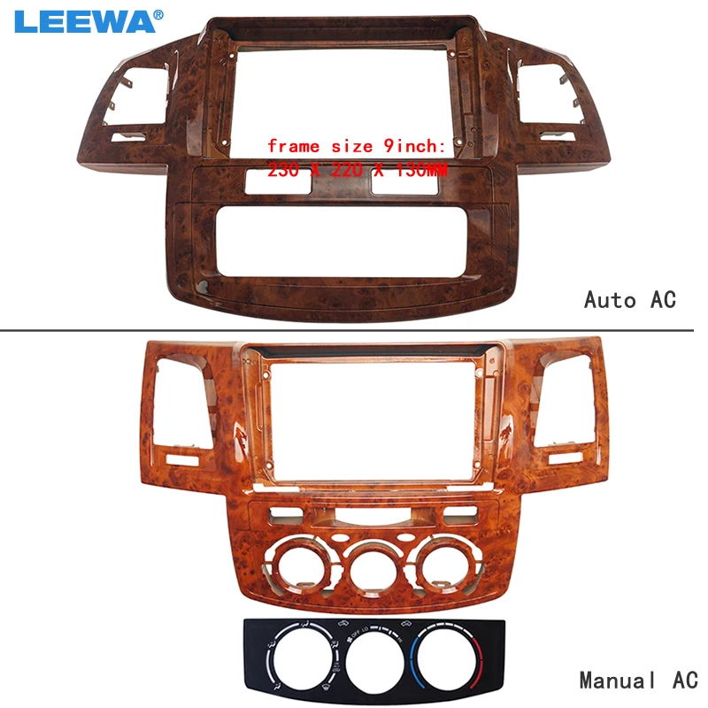 

LEEWA Car Radio Audio Fascia Frame Adapter For Toyota Hilux VIGO 9" Big Screen 2Din CD/DVD Plate Panel Dash Mount Kit #CA6363