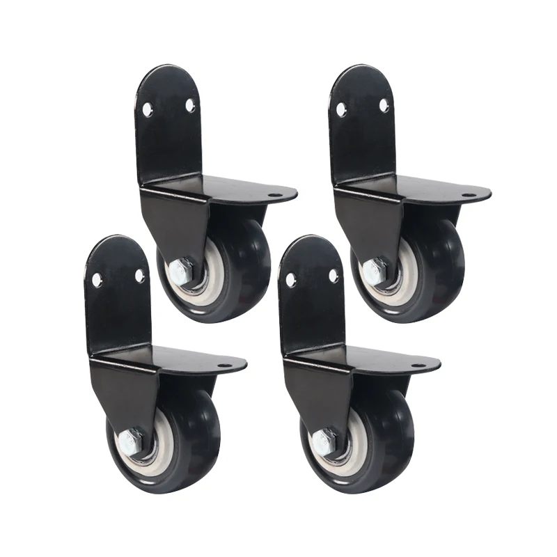 4Pcs L-Shaped Bracket Casters Wheels ,Furniture Caster,with Screws,120kg Load Capacity,for Cots,Flower Stands,Desks