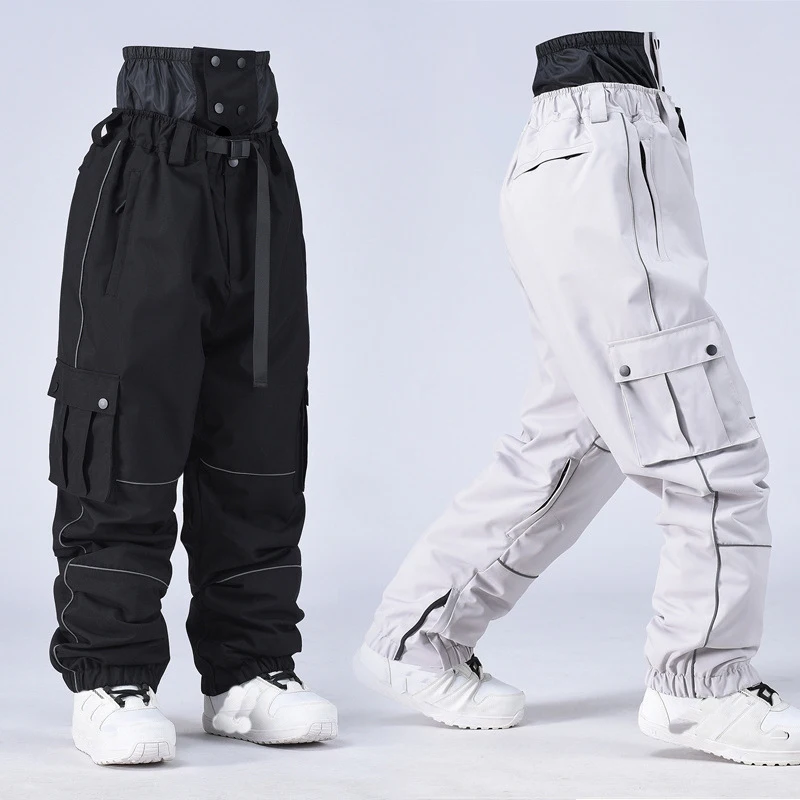 

STLF Plus Size Couple's Warm Skiing Equipment Loose Fit Windproof Waterproof Warm Breathable Ski Pants