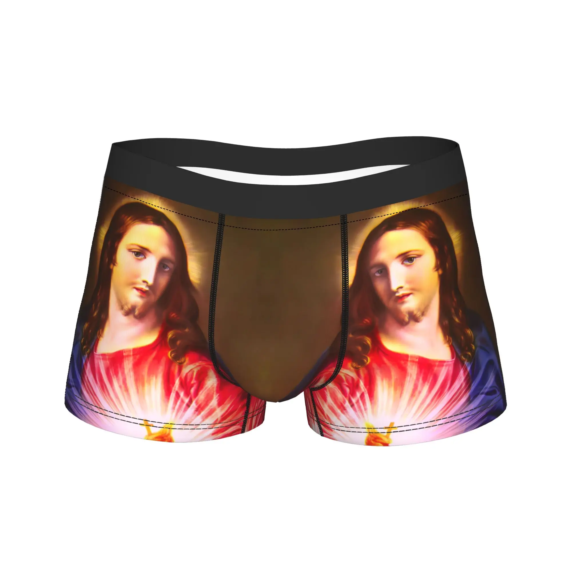Catholic Sacred Heart of Jesus Men Boxer Shorts Ultra Soft Underwear Christianity  Underpants