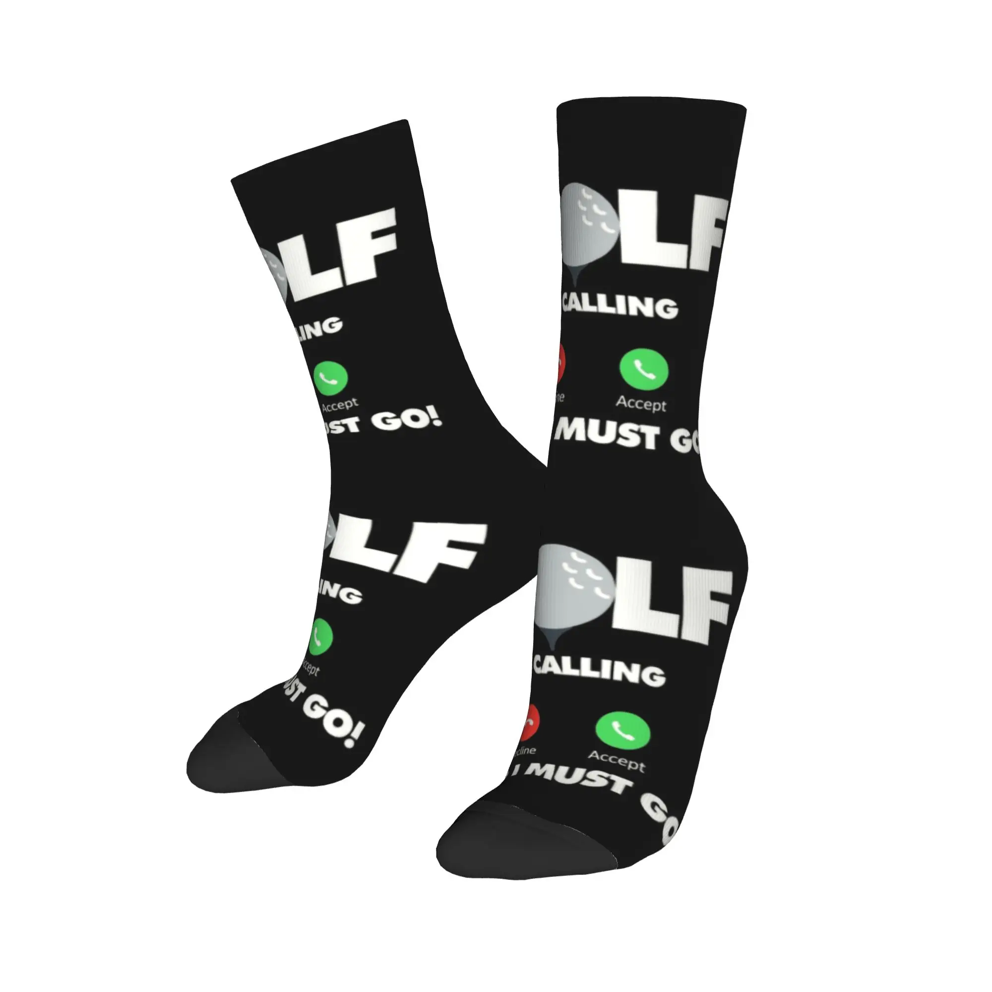 Golf Is Calling And I Must Go Socks Mens Womens Warm Fashion Novelty Funny Sport Golfer Crew Socks