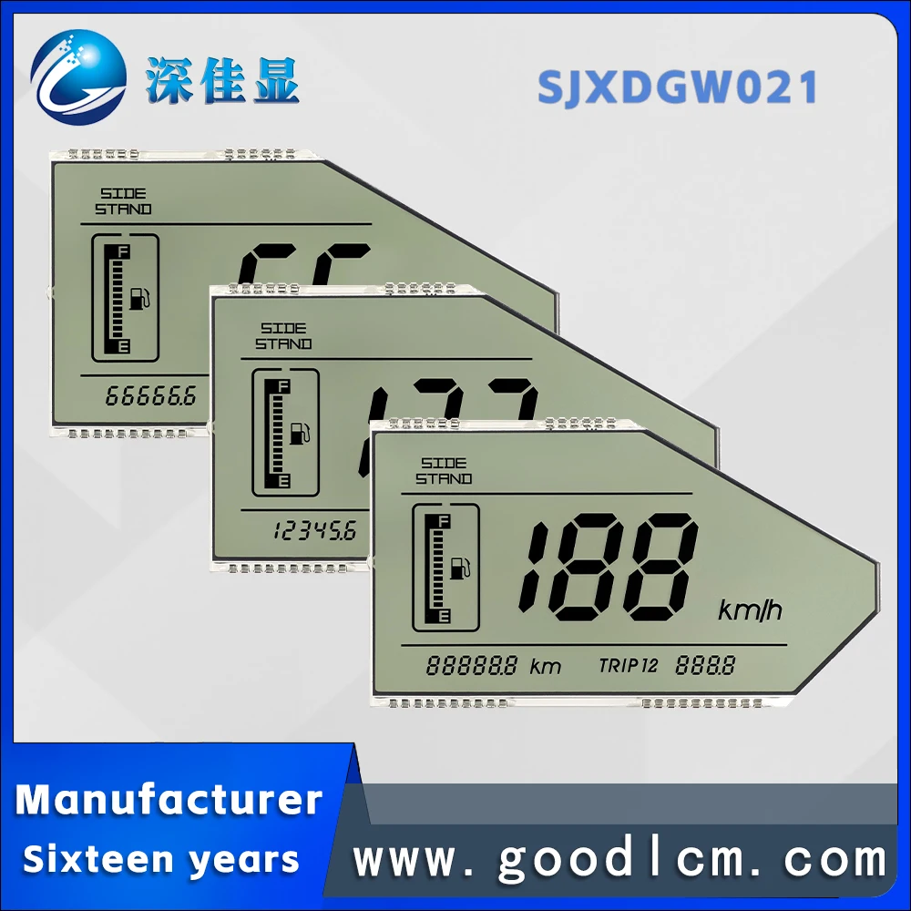 Source factory LCD pen segment motorcycle instrument display screen SJXDGW021 HTN anti glare segment LCD speedometer screen