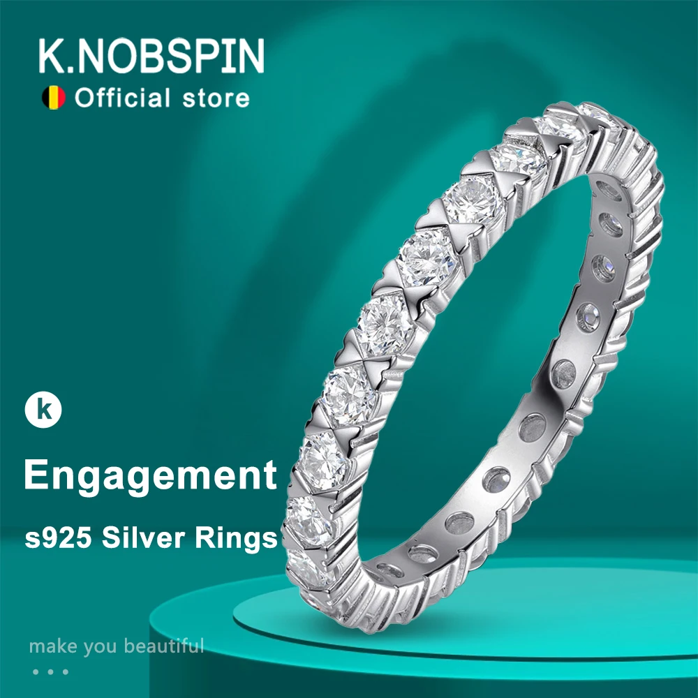 KNOBSPIN 2,5 мм D VVS1 кольца Eternity с муассанитом для женщин