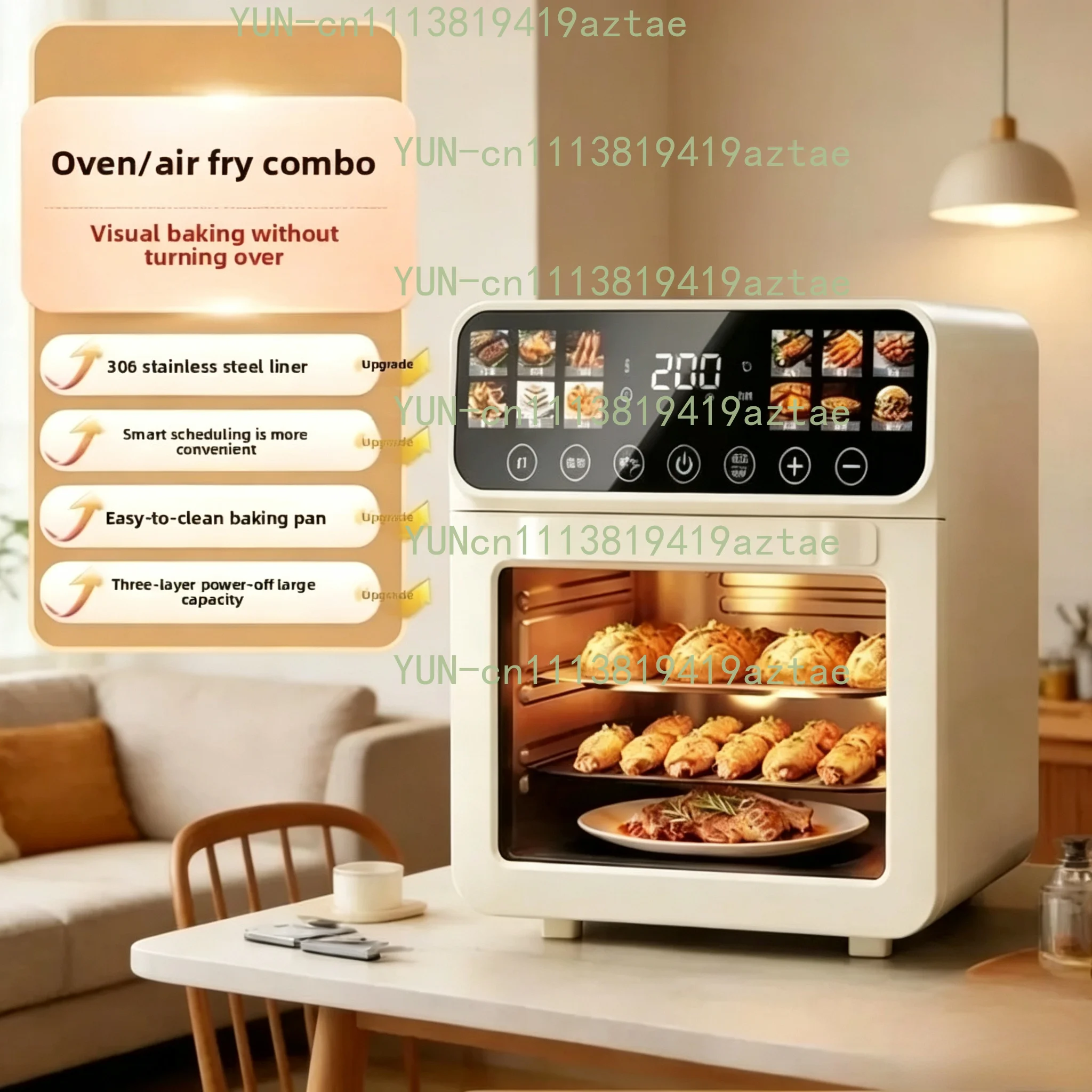 3 In 1 Air Fryer Oven Microwave Multifunction Cooker Baking Roasting Frying Electric Kitchen Appliance Large Capacity Smart