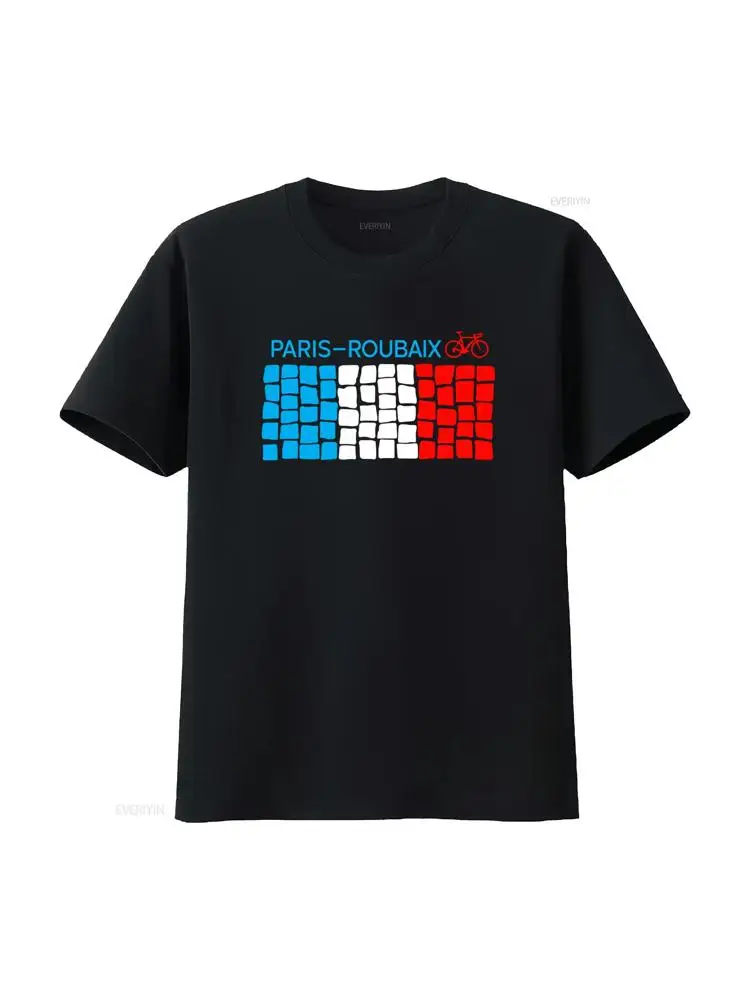 AliExpress NONE Paris Roubaix Cycling French Flag Cobblestone Print Streetwear Casual T Shirt vintage Washed Slightly designer clothes