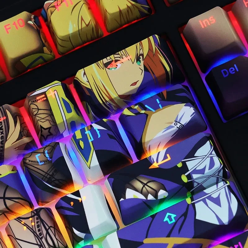 108 Keys  PBT Keycaps OEM Profile For Mechanical keyboard Mx Switch Tower of Fantasy Gamer Cartoon Anime backlit Keycap DIY