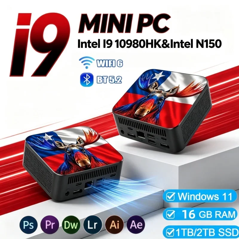 超小型ミニデスクトップpc-インテル-i9‑10980hk-n150-16gb-ram-2tb-ssd-windows-11-wifi6-bt52-4k-日常のゲームやエンターテインメントに最適