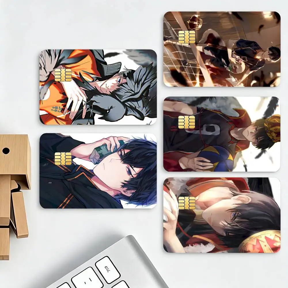 Tobio Kageyama H-Haikyuus HD Waterproof Credit Card Stickers Silicone Decals For Chip Game Cards