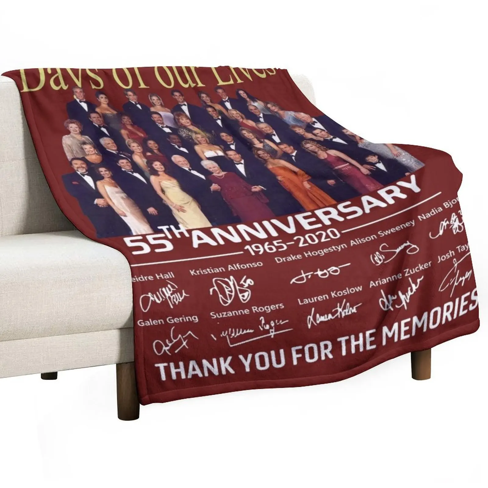 

Days Of Our Lives 55th Anniversary Full Cast Signature Thank You For The Memories, Trending, Fashion Summer Throw Blanket