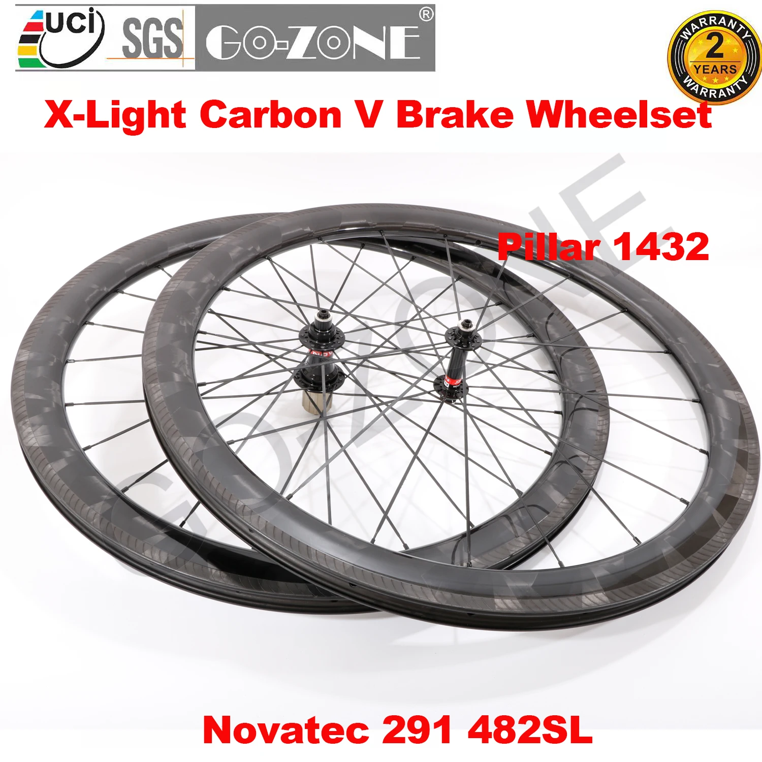 

X Light 700c Carbon Wheelset Rim Brake Clincher Tubeless Tubular Faster And Lighter Novatec 291 482SL Road Carbon Bicycle Wheels