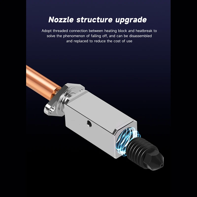 Pour Bambu Lab P1P/P1S laiton trempé cuivre 0.2/0.4/0.6/0.8mm buse métal Hotend avec ventilateur de refroidissement X1/X1C/X1E mise à niveau d'imprimante 3D