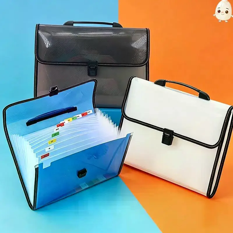 Long Bond Paper File Organizer Document Organizer Folder Long Size With Handle Large Capacity Multi-layer Portable