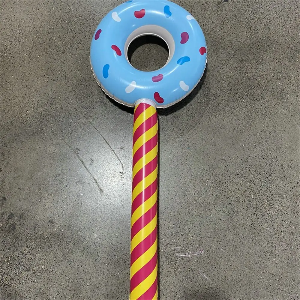 Candy Theme Inflatable Donut Sweet Doughnuts PVC Material Inflatable Balloon Sticks Large 80cm Doughnuts Ballon Birthday Party