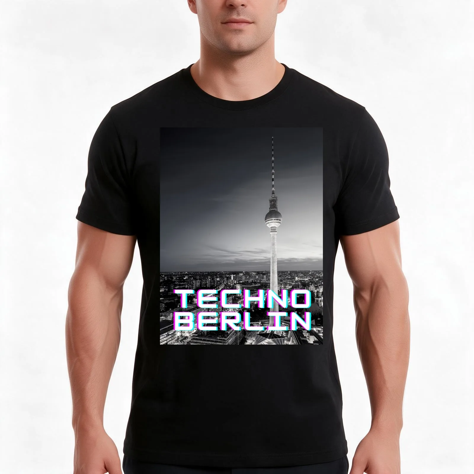 TECHNO BERLIN T-Shirt Summer Casual Cotton Tee Oversized Streetwear Tops Vintage Graphic Print Loose Fit Short Sleeve